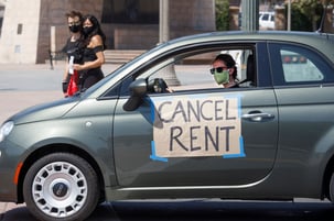 Car with Cancel Rent sign