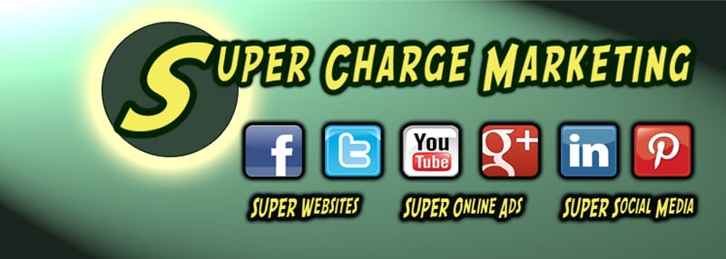 Super Charge Marketing Blog Header with logo